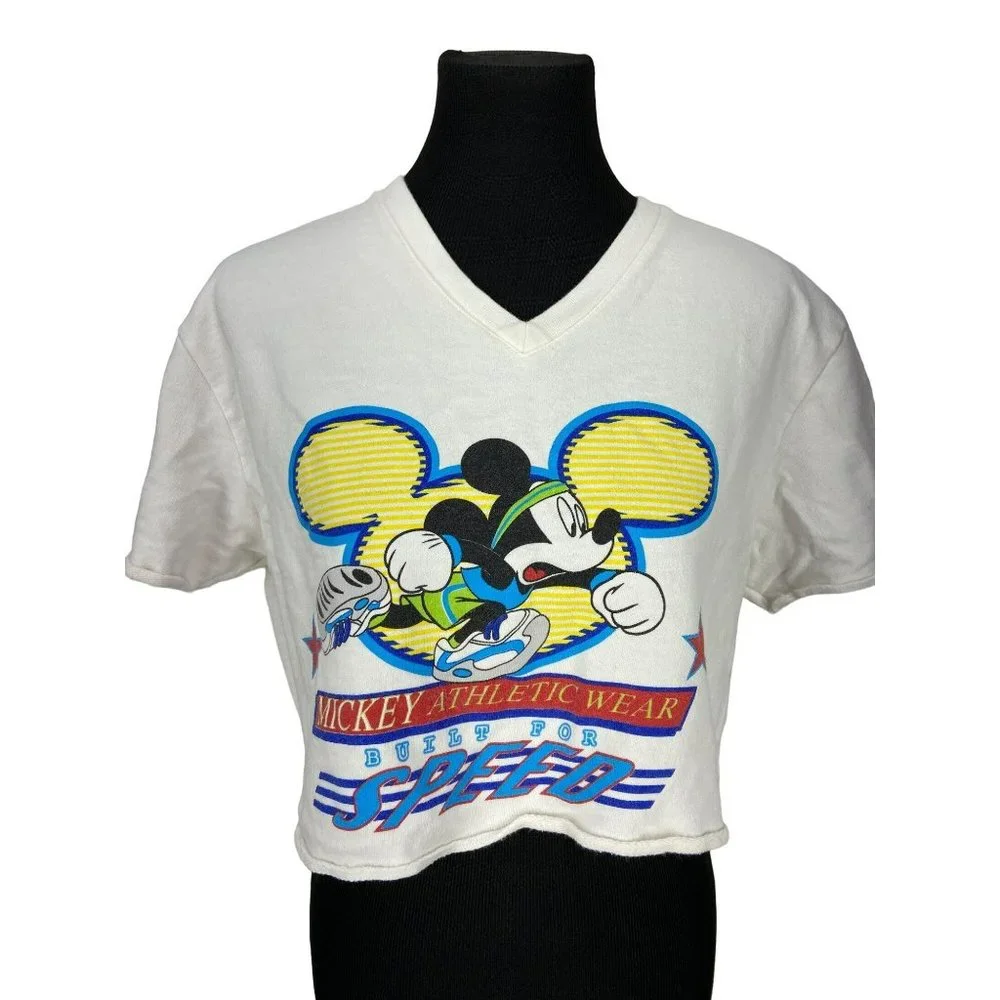 Vintage Disney‎ Mickey Unlimited 'Tahiti Apparel' Crop Top Athletic Shirt